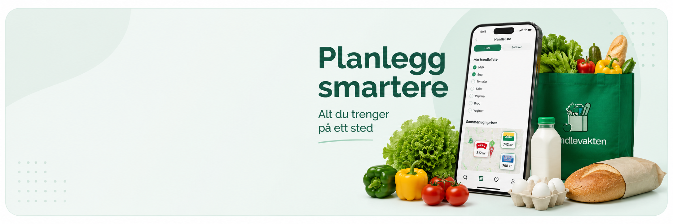 Banner om planlegging av handleliste